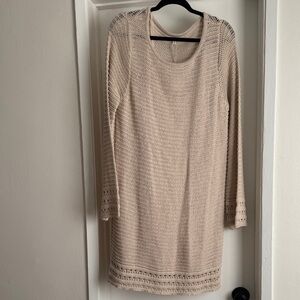 Z Supply Light Beige Knit Long Sleeve Dress
